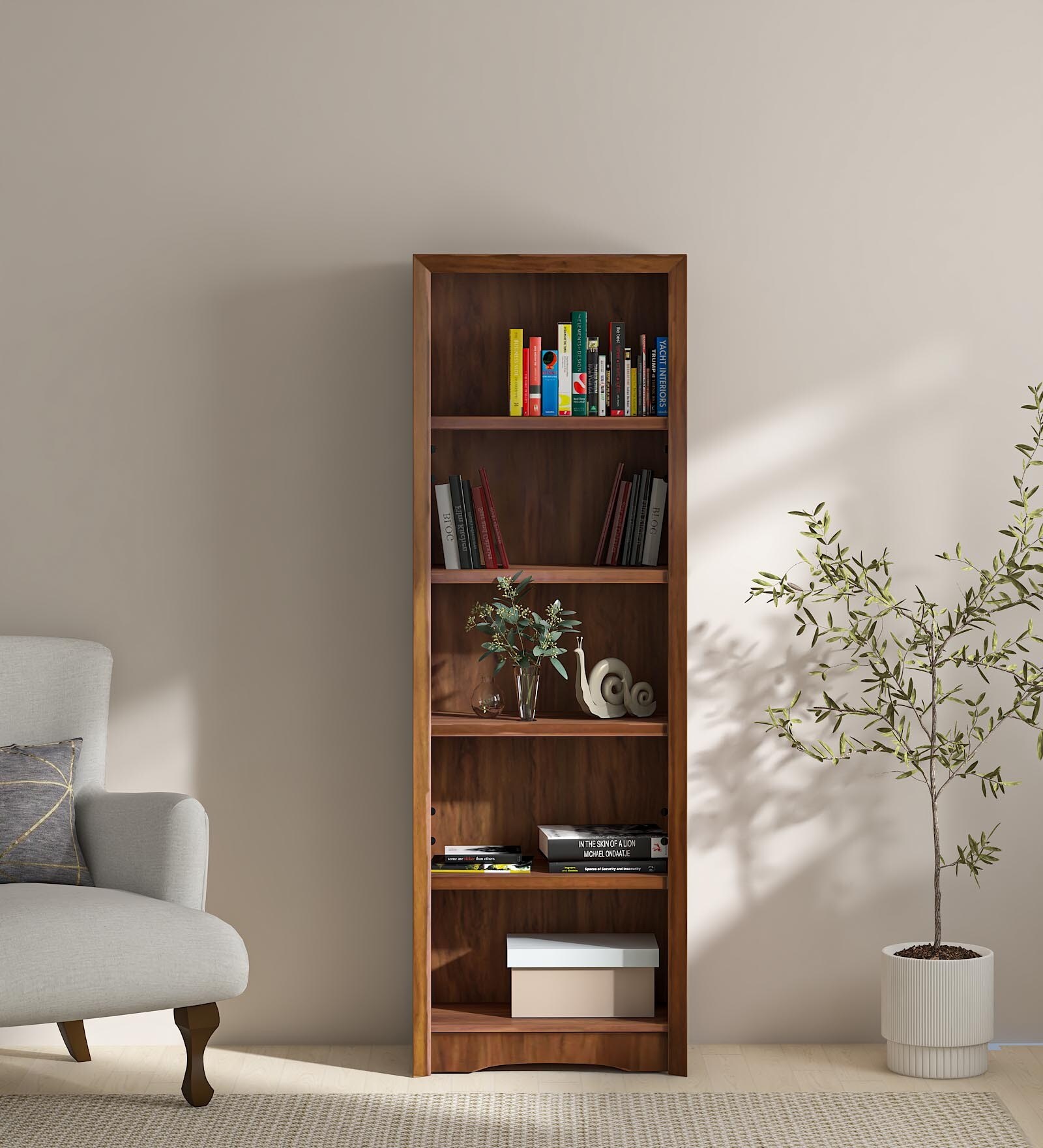 Yuko Book Shelf in Columbia Walnut Finish