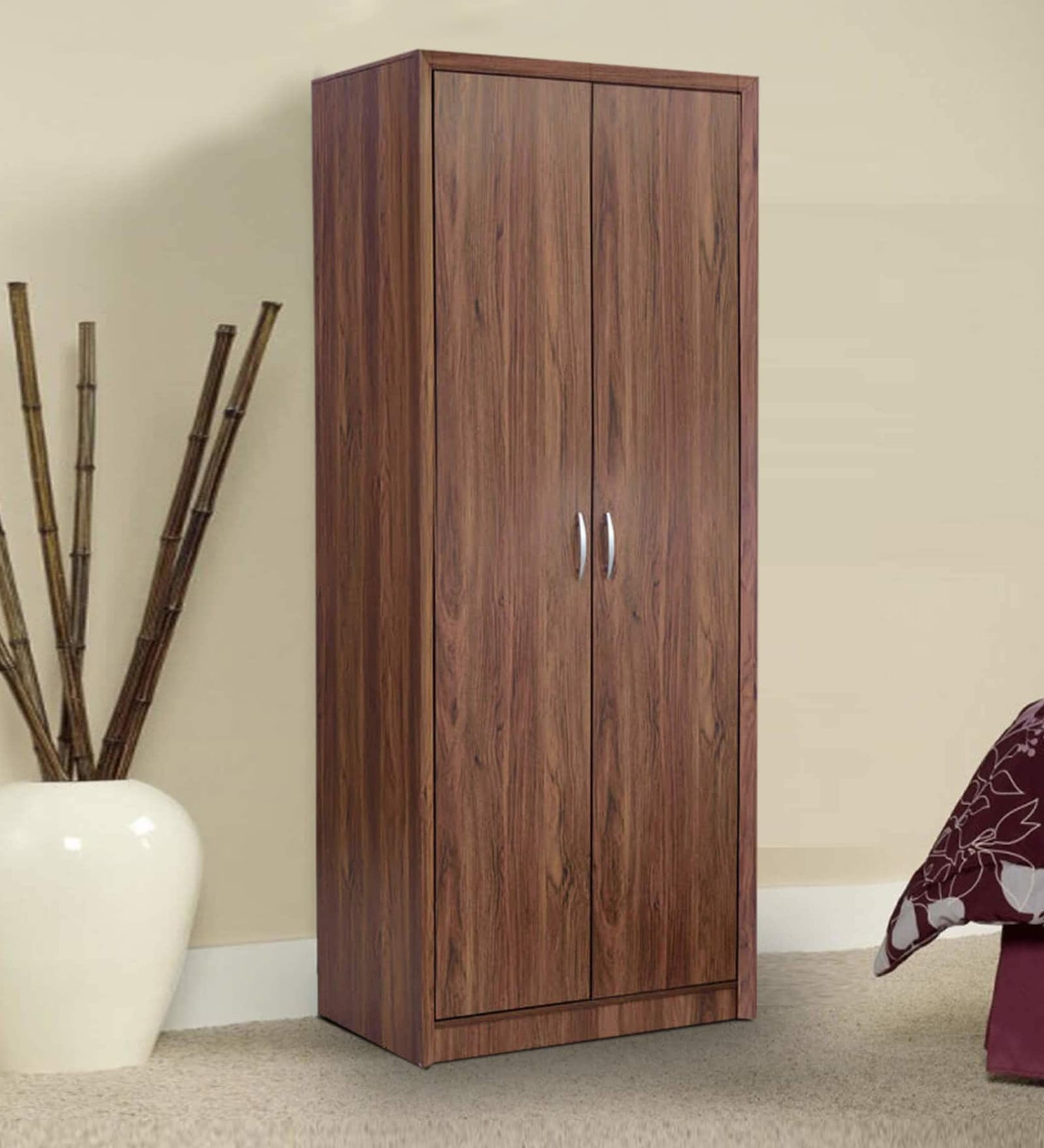 Yuko 2 Door Wardrobe in Columbia Walnut Finish