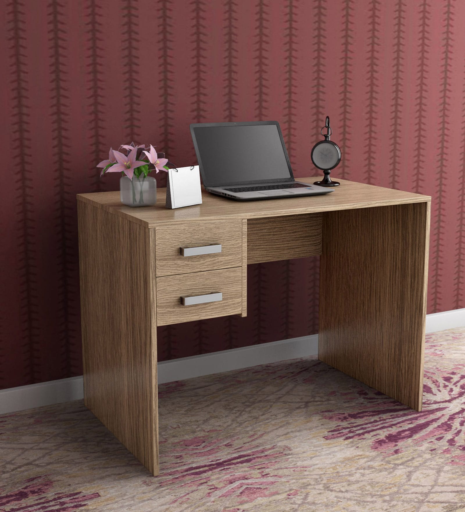 Yumi Writing Table in Light Brown Finish