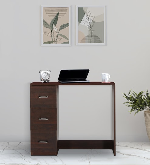 Yuriko Writing Table in Walnut Brown Finish