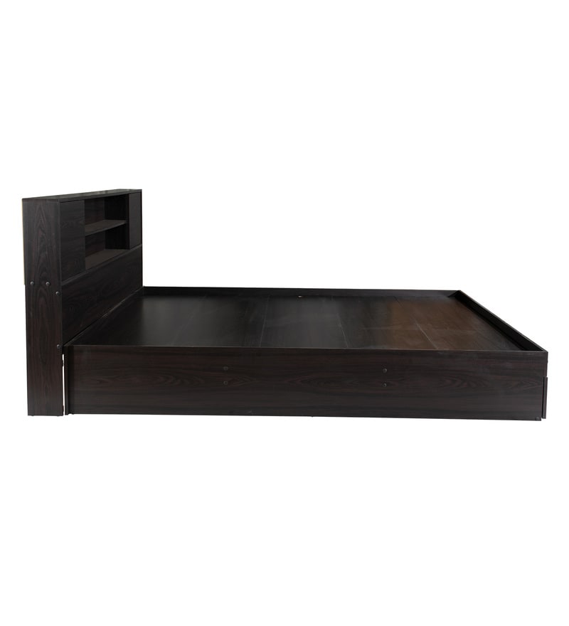 Buy Yuuna King Size Bed with Storage in Wenge Finish By Mintwud Online