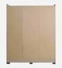 Yubu Sliding Door Wardrobe in Coffee Brown Finish with Mirror