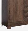 Yubu Sliding Door Wardrobe in Coffee Brown Finish with Mirror