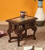 Yuge Teak Wood End Table in Natural Finish Yuge Teak Wood End Table in Natural Finish