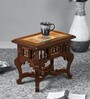 Yuge Teak Wood End Table in Natural Finish Yuge Teak Wood End Table in Natural Finish