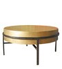 Yui Centre Table In Antique Brass & Black Finish Logam
