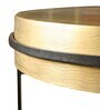 Yui Centre Table In Antique Brass & Black Finish Logam