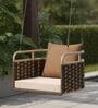 Yuki Wicker Outdoor Swing In Satori Beige Finish