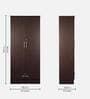 Yukio 2 Door Wardrobe in Walnut Finish with Lock