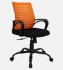 Yukio Breathable Mesh Ergonomic Chair with Rocking-tilt Mechanism in Black & Orange Colour