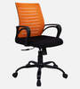 Yukio Breathable Mesh Ergonomic Chair with Rocking-tilt Mechanism in Black & Orange Colour