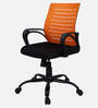 Yukio Breathable Mesh Ergonomic Chair with Rocking-tilt Mechanism in Black & Orange Colour