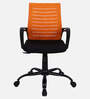 Yukio Breathable Mesh Ergonomic Chair with Rocking-tilt Mechanism in Black & Orange Colour