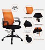 Yukio Breathable Mesh Ergonomic Chair with Rocking-tilt Mechanism in Black & Orange Colour