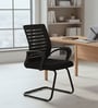 Yukio Breathable Mesh Ergonomic Visitor chair in Black Colour