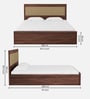 Yuko Upholstered Queen Size Bed in Columbia Walnut Finish with Hydraulic Storage