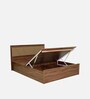 Yuko Upholstered King Size Bed in Columbia Walnut Finish with Hydraulic Storage