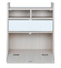 Yun Kids Wall Mounted Study Table In White & Mellow Green Colour