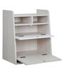 Yun Kids Wall Mounted Study Table In White & Mellow Green Colour
