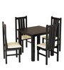 Yung 4 Seater Dining Set In Cappuccino Finish