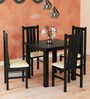 Yung 4 Seater Dining Set In Cappuccino Finish