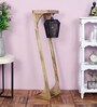 Antonio Black Metal Shade Club Floor Lamp With Mango wood Base