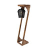 Antonio Black Metal Shade Club Floor Lamp With Mango wood Base