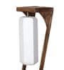Castilla White Cotton Shade Club Floor Lamp With Mango wood Base
