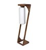 Castilla White Cotton Shade Club Floor Lamp With Mango wood Base