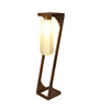 Castilla White Cotton Shade Club Floor Lamp With Mango wood Base