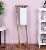 Castilla White Cotton Shade Club Floor Lamp With Mango wood Base
