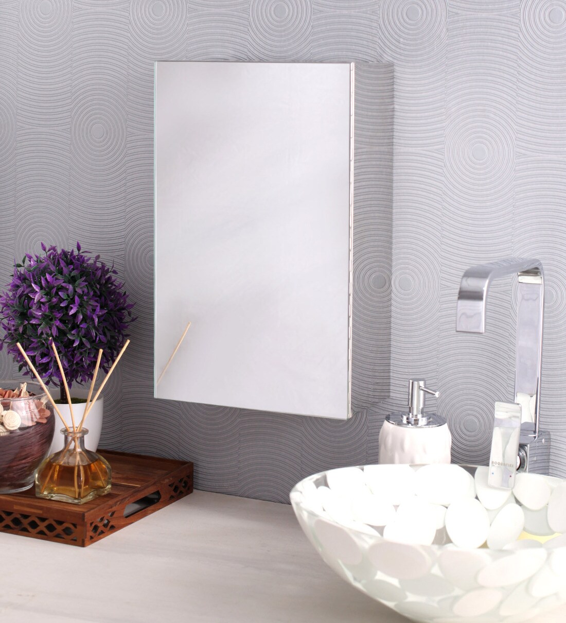 Buy Stainless Steel Single Door Bathroom Mirror Online