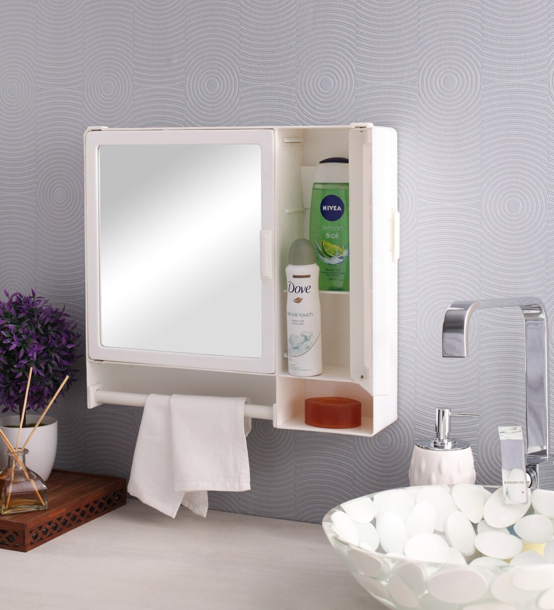 Buy Two Door Plastic Bathroom With Mirror Online Bathroom