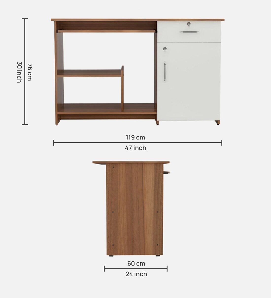 Buy Zanko Computer Table in Leon Teak Finish at 38% OFF by Neudot