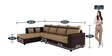 Zara 3 Seater RHS Sectional Sofa In Camel & Brown Colour