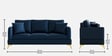 Zara 3 Sofa In Navy Blue Color
