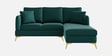 Zara 5 Seater LHS Sofa In Teal Green Color