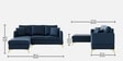 Zara 5 Seater Rhs Sofa In Navy Blue Colour