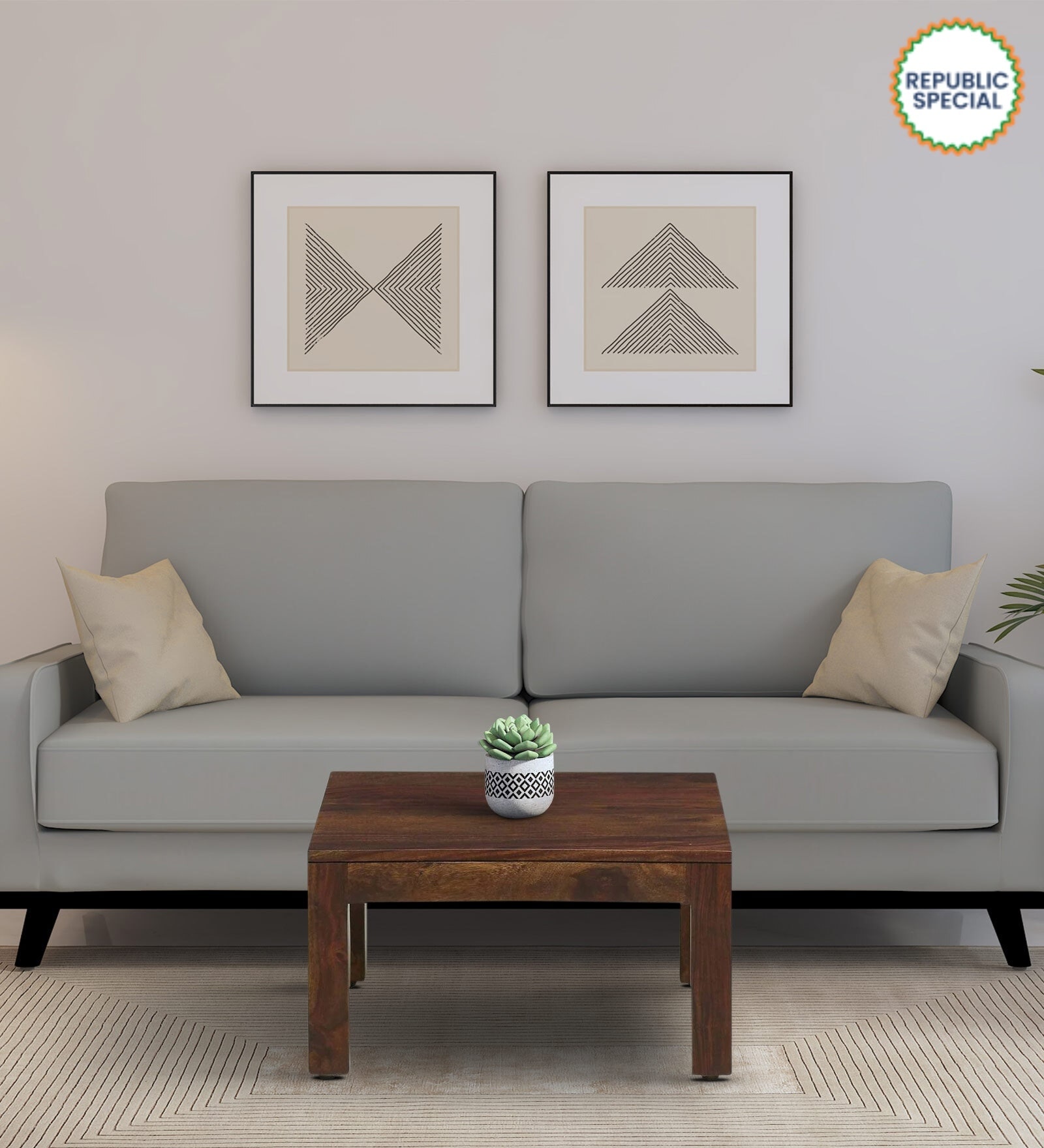 Zadar Sheesham Wood Coffee Table in Scratch Resistant Provincial Teak Finish