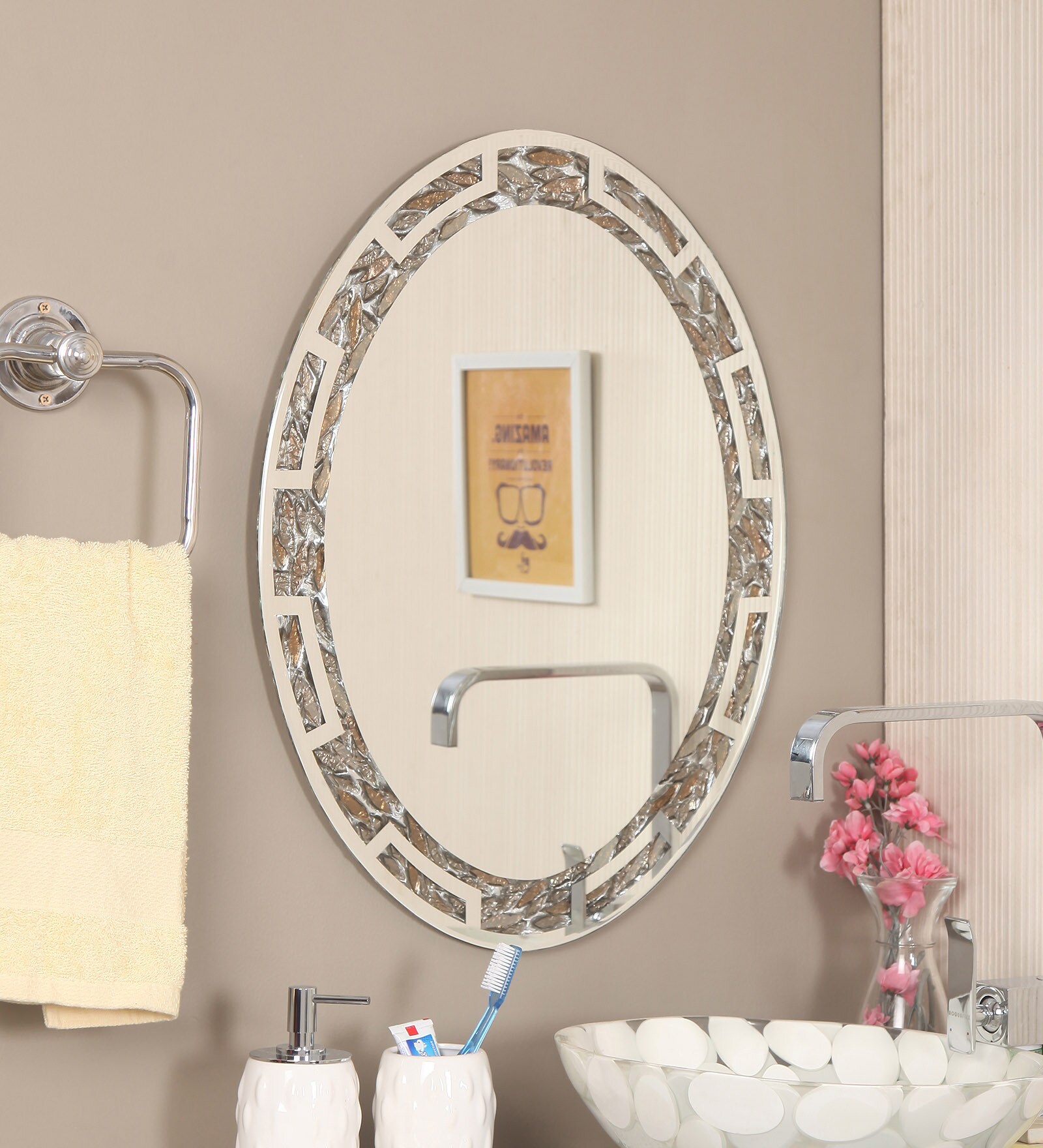 Buy Zahab Multicolour Glass Bath Mirror Online - Bathroom Mirrors ...