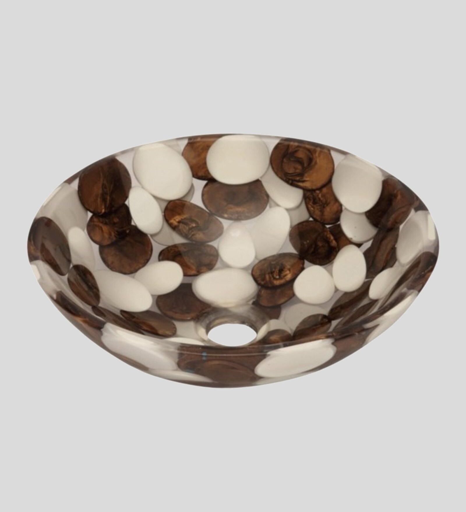 Buy Polyresin Round Shape Brown Counter Top Wash Basin (H: 6, W: 16, D ...