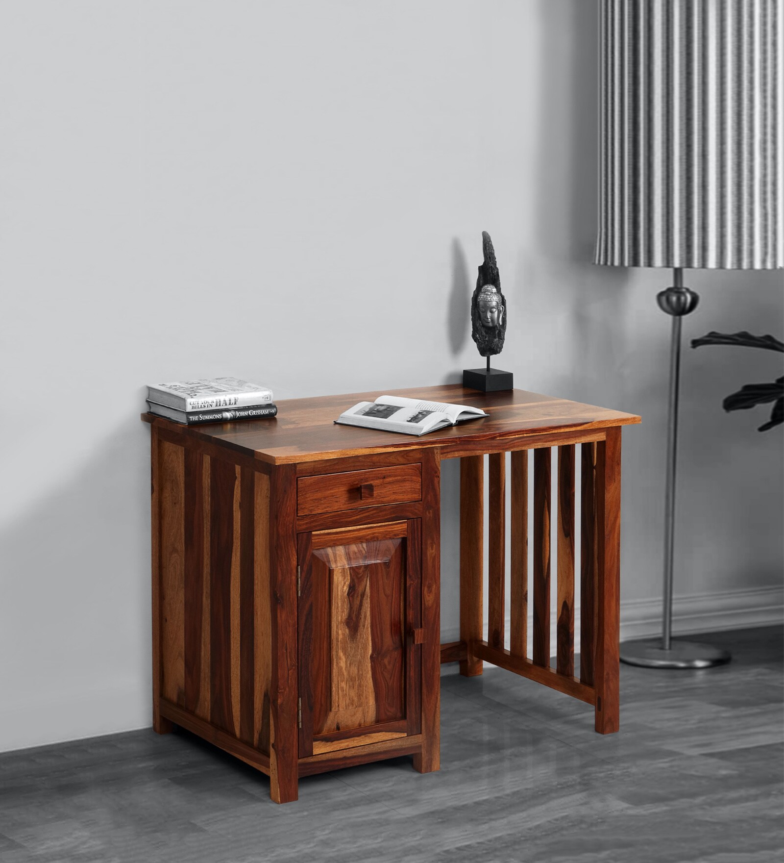 Buy Zane Sheesham Wood Writing Table in Walnut Finish at 75 OFF by