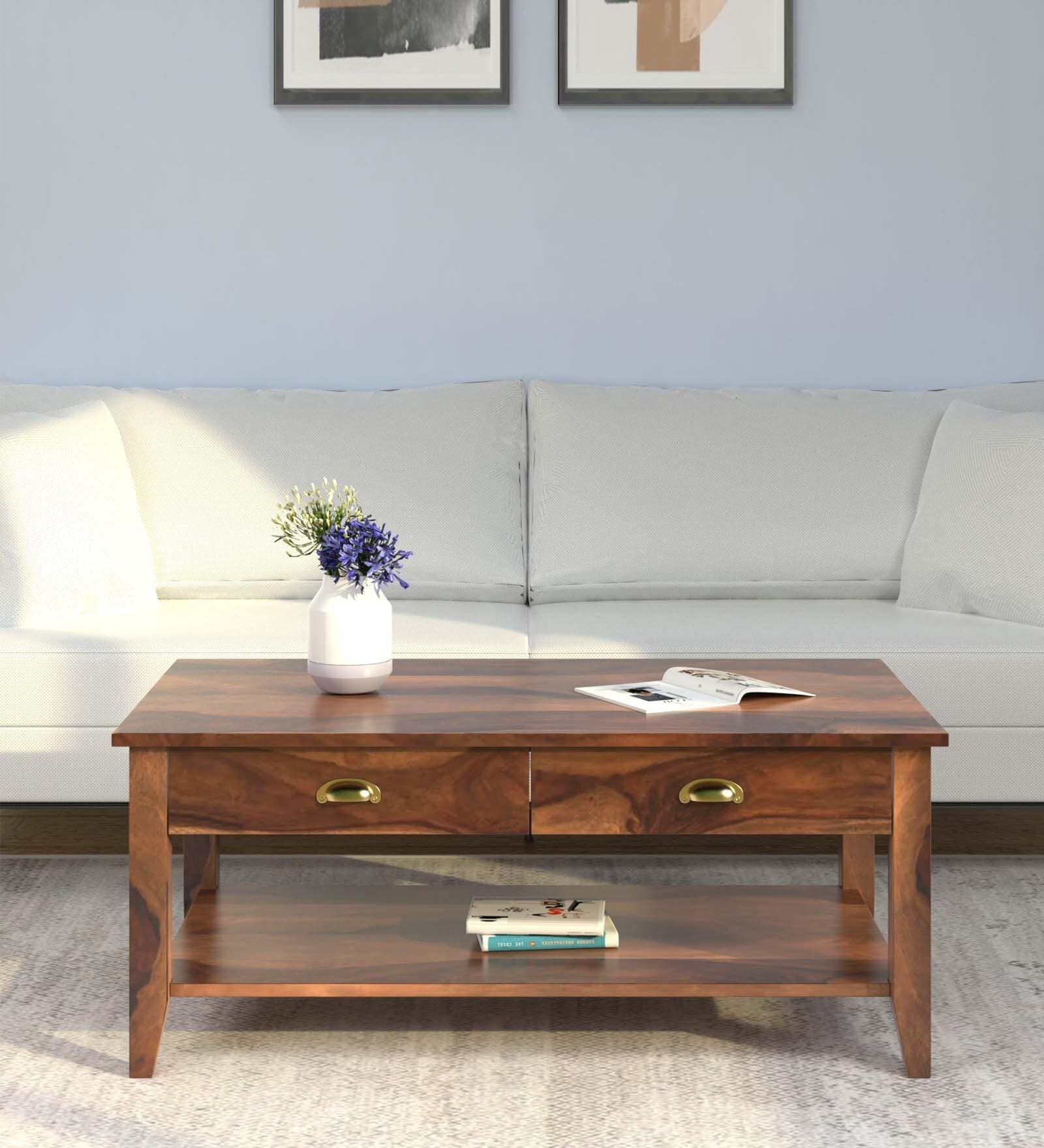 Zanus Wooden Coffee Table In Walnut Finish