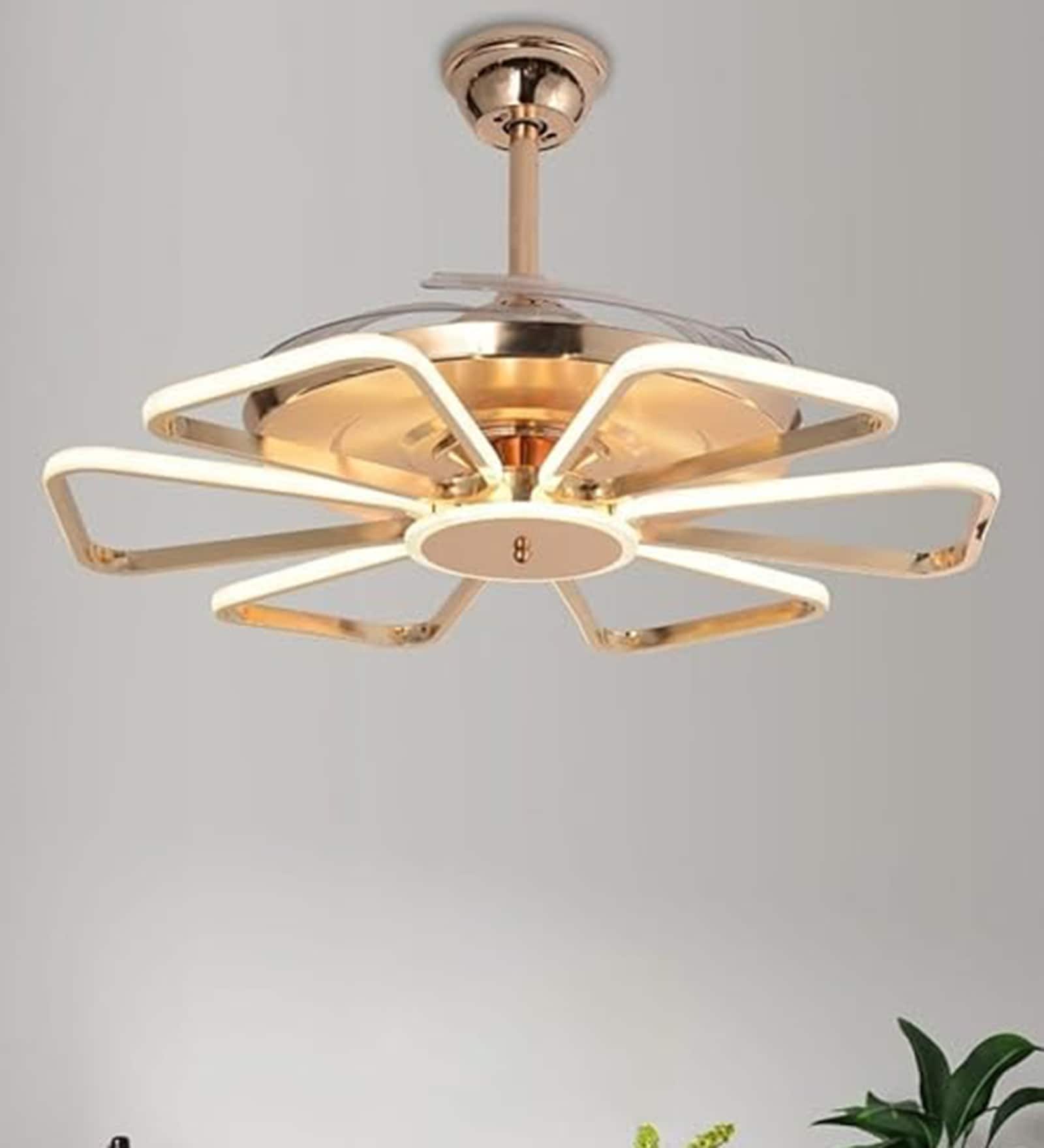 Zaro Smart Fan French Gold Metal , Google & Alexa Remote & App Control