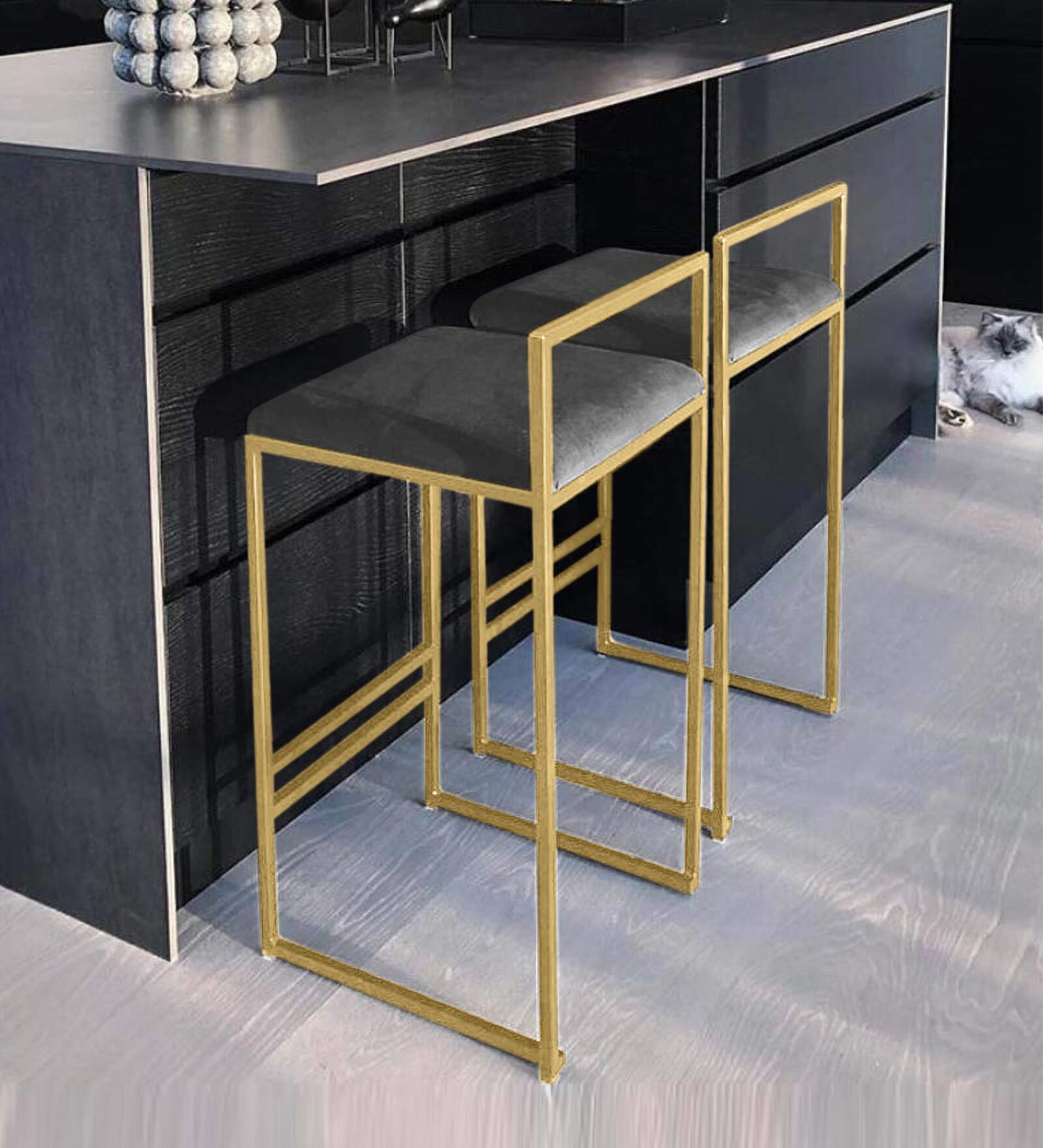 Buy Zavier Metal Bar Stool In Grey Colour at 51 OFF by Workspace by