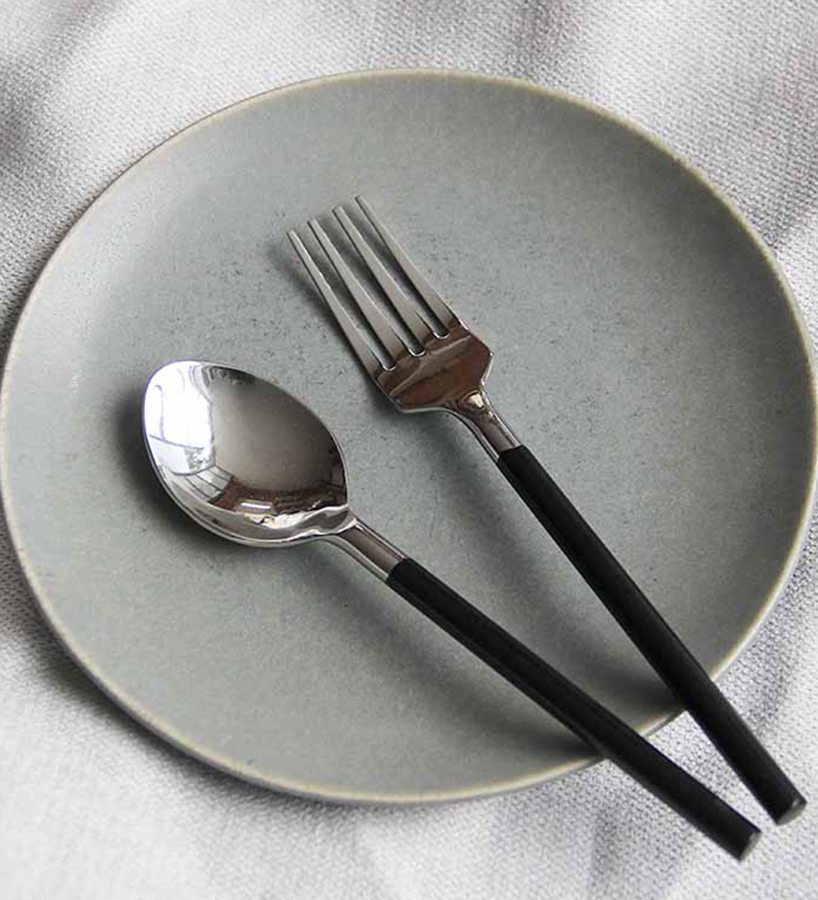 Zazzle Black Stainless Steel (Set of 6) Table Spoon & Fork Set