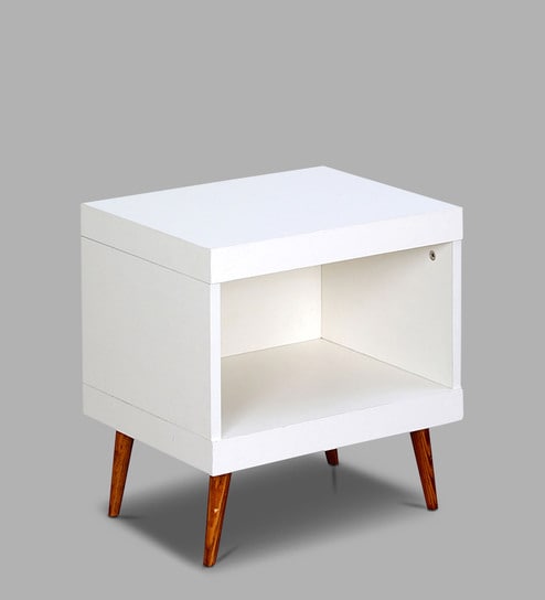 Zabel End Table in White Colour - CasaCraft