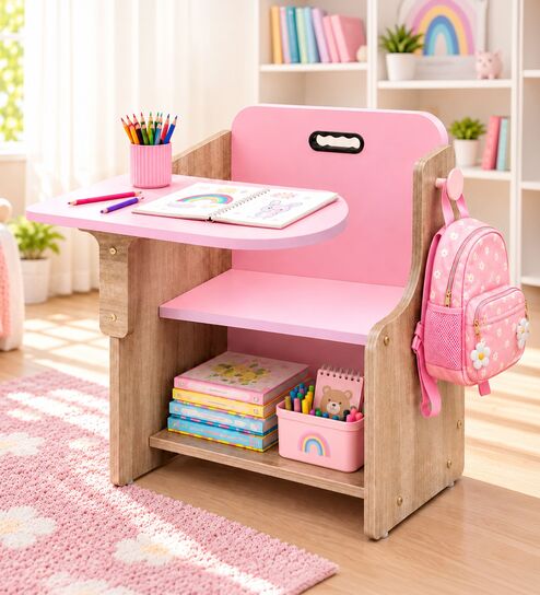 Zapper Kids Desk Chair In Pink Finish