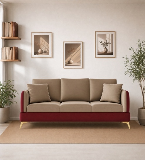 Zara 3 Sofa In Beige Color