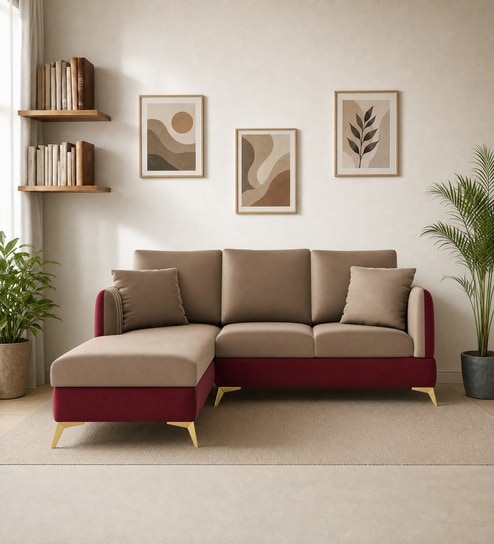 Zara 5 Seater RHS Sofa In Beige Color